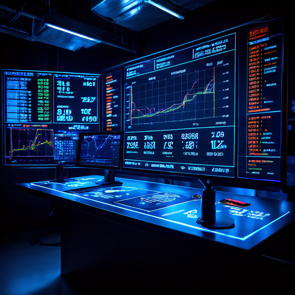 분석적인 농구 경기 대시보드가 쿼터별 점수 진행 추이, 실시간 배당률 계산, 그리고 핸디캡 조정 정보를 발광하는 데이터 스크린에 상세하게 표시하고 있습니다.