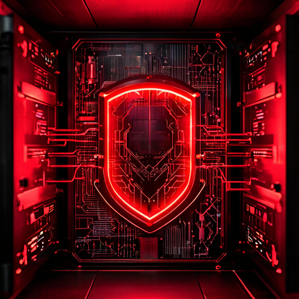 서버 코어를 보호하는 디지털 방패가 'abnormal'이라고 표시된 빨간색 IP 주소 화살표를 차단하고 방어하는 기술적 개요도를 보여주는 이미지입니다.