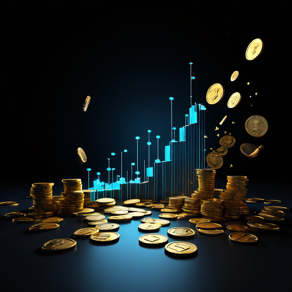 상승하던 수익 추세선이 갑자기 끊어지며 '손실'이라고 표시된 어둠의 공간으로 추락하고, 주변에 흩어져 있던 동전과 달러 기호들이 심연으로 사라져가는 3차원 그래프를 묘사한 이미지입니다.