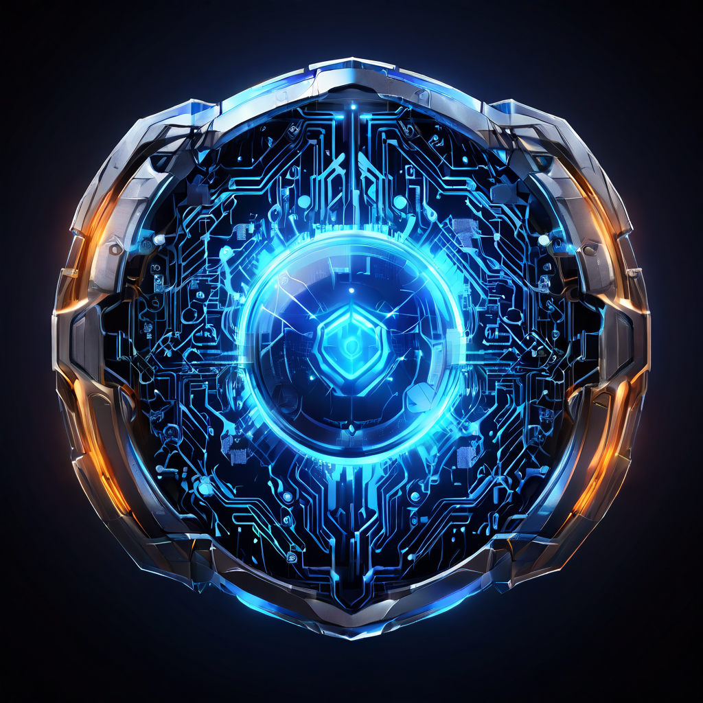 블록체인 데이터 스트림이 디지털 방패와 경계의 눈으로 형상화되어 내부 네트워크 위협을 실시간으로 모니터링하고 차단하는 사이버 보안 개념을 상징적으로 표현한 이미지입니다.