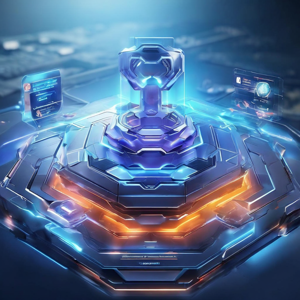 Premium digital composition showing a cross game lobby interface as a pressure point with layered data paths and secure service...
