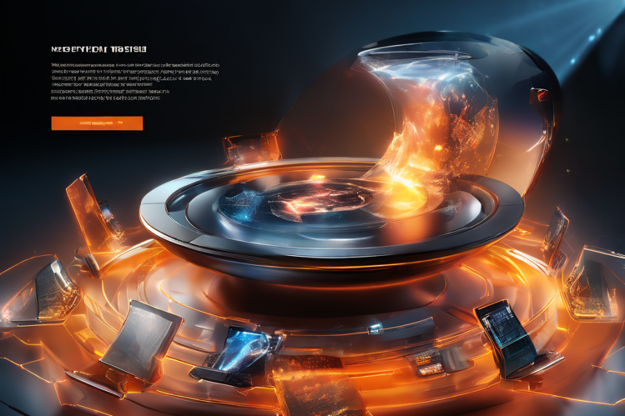 Digital interface shows shifting table shape with glowing data paths and secure service flow layers.